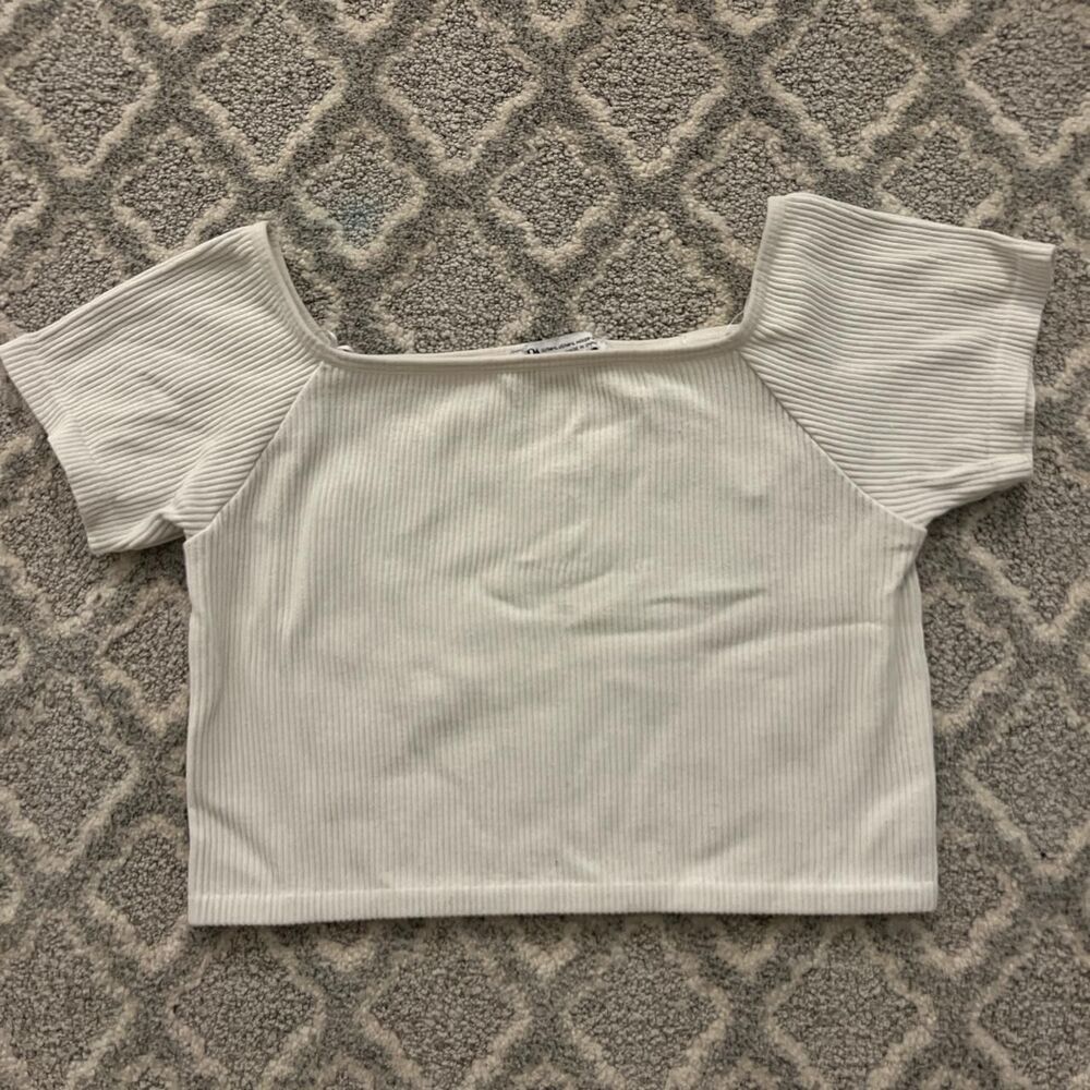 Women's White Crop-top